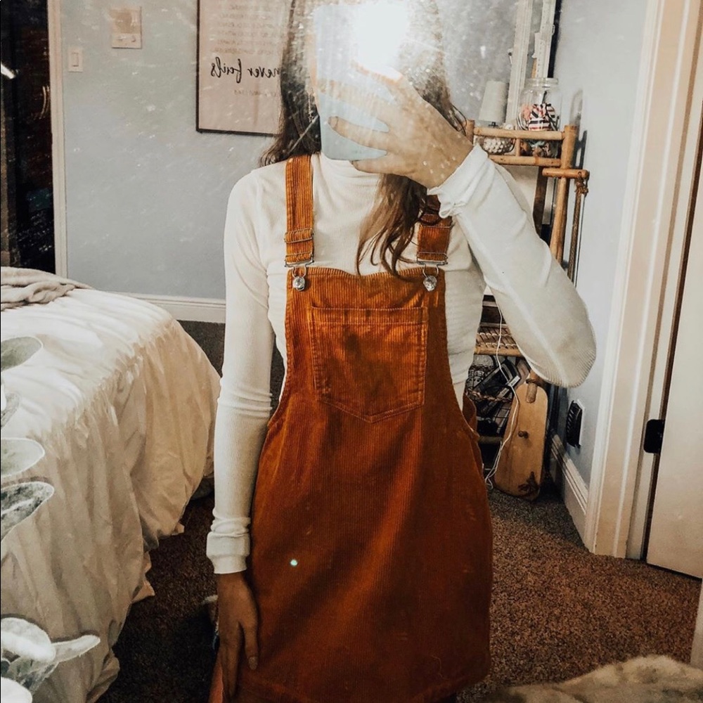 orangey yellow corduroy dress